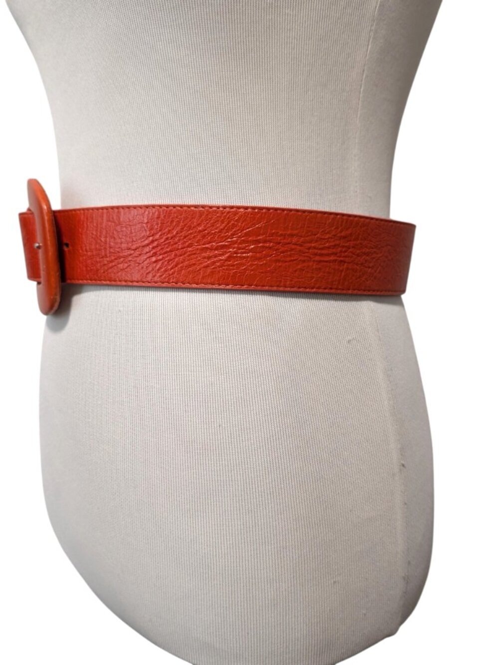 Leatherock Womens Sz 30 Bright Orange Genuine Leather 1.5" Wide Minimalist Belt - Picture 2 of 8